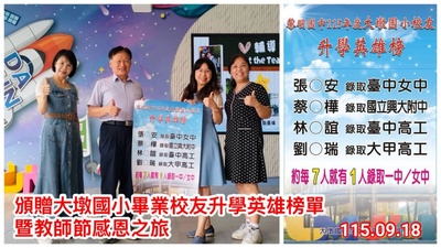 11509畢業生升學海報大墩國小